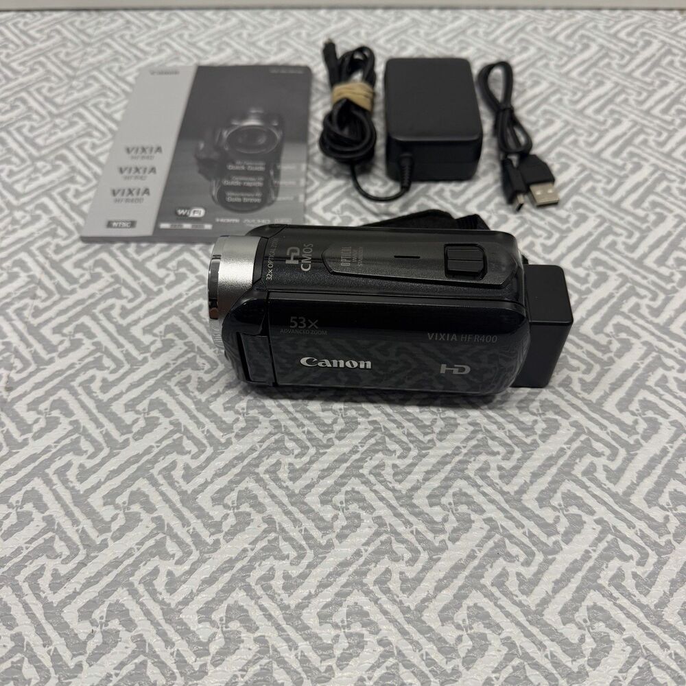 Canon VIXIA HF R400 Full HD Camcorder 53x Zoom - TESTED (NO SD CARD)